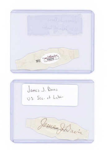 James J Davis Signed Vintage Cigar Wrapper Label JSA 2nd US Secretary of Labor