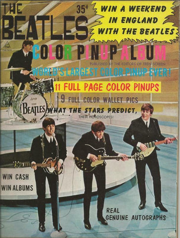 ORIGINAL Vintage 1964 The Beatles Color Pinup Album Magazine