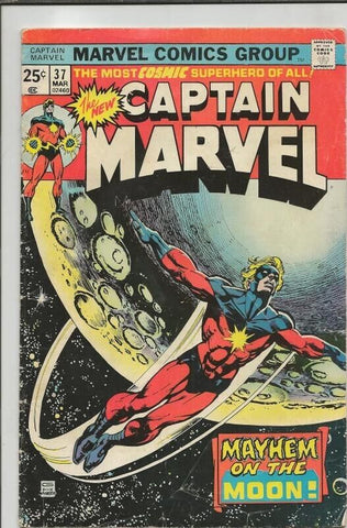 Captain Marvel #37 ORIGINAL Vintage 1975 Marvel Comics 