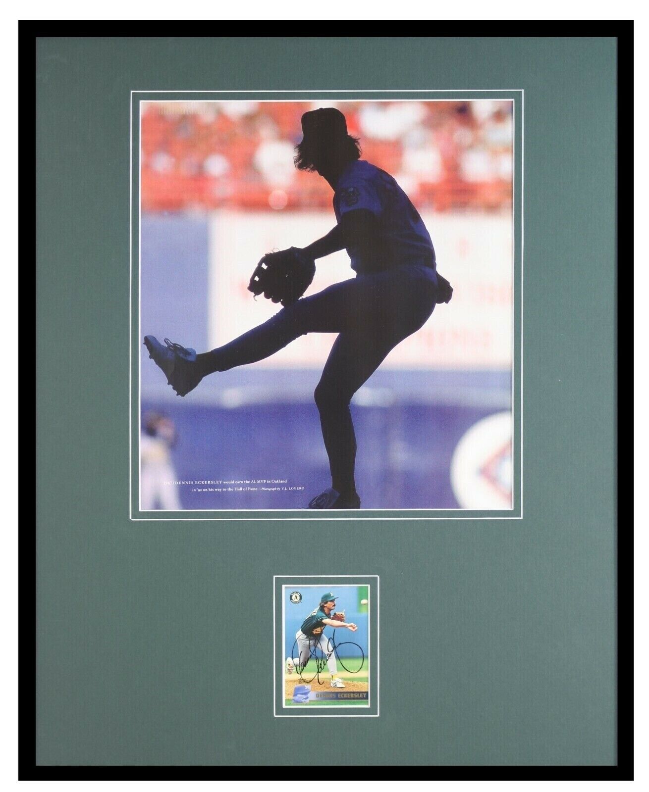 Dennis Eckersley Signed Framed 16x20 Photo Display A's Red Sox