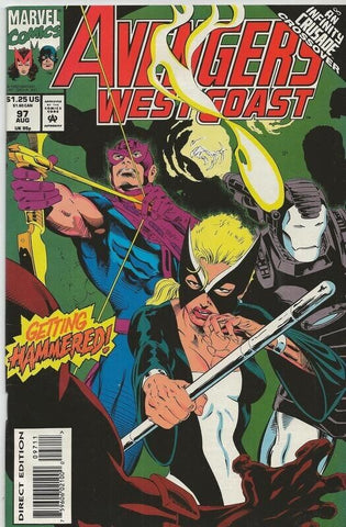 Avengers West Coast #97 ORIGINAL Vintage 1993 Marvel Comics Hawkeye