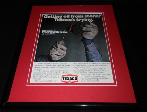 1980 Texaco Oil From Stone 11x14 Framed ORIGINAL Vintage Advertisement 