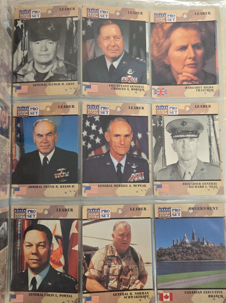 1991 Pro Set Desert Storm Complete Set 1-250 George Bush Hussein Powell