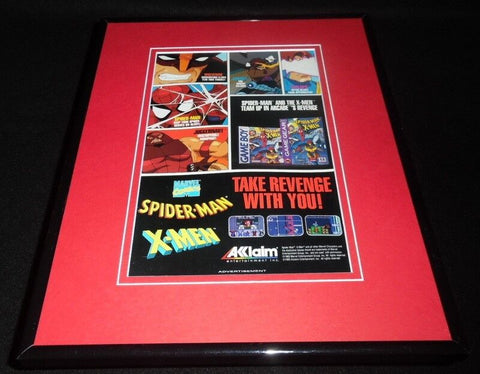 Spiderman X Men 1993 Game Boy Sega 11x14 Framed ORIGINAL Vintage Advertisement