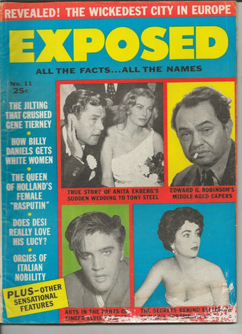 ORIGINAL Vintage December 1956 Exposed Magazine Anita Ekberg Elvis Liz Taylor