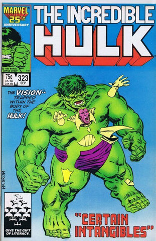 Incredible Hulk #323 ORIGINAL Vintage 1986 Marvel Comics Vision