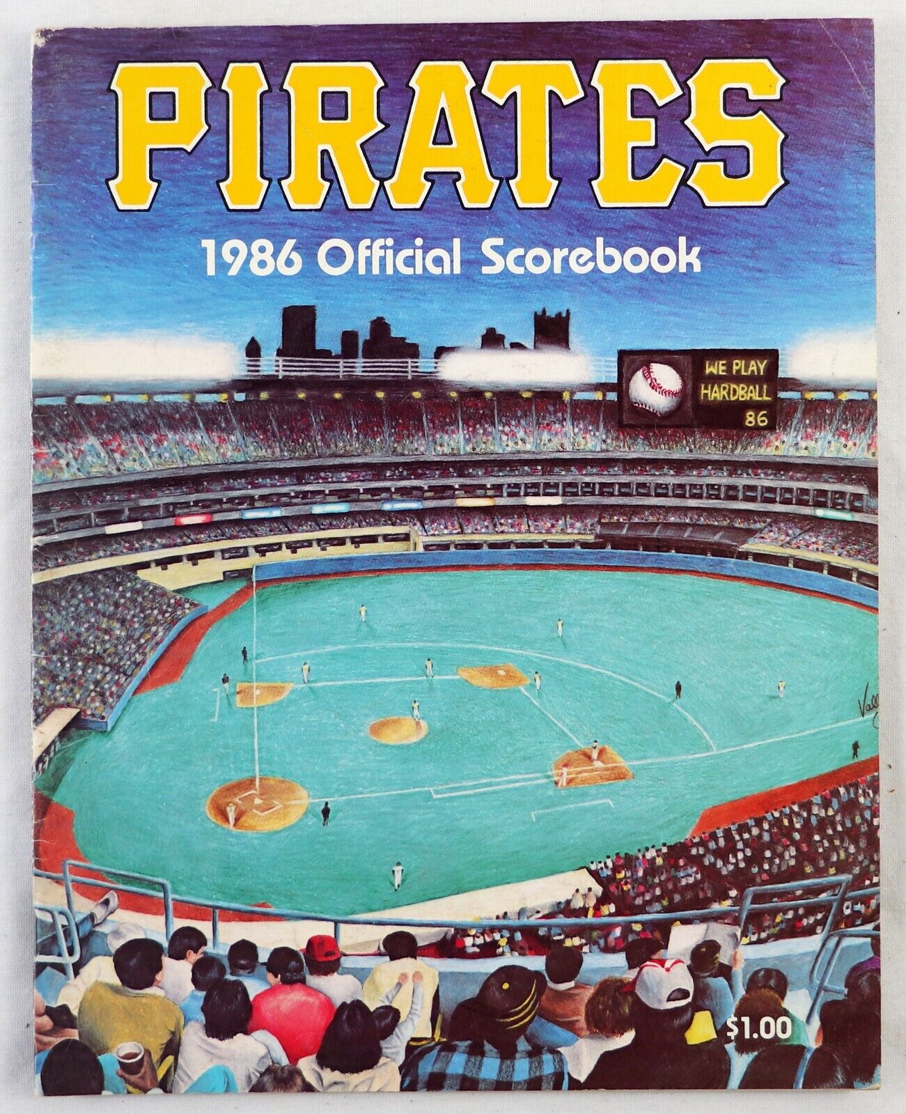 July 1986 LA Dodgers @ Pittsburgh Pirates Scorebook Unscored Barry Bonds Rookie