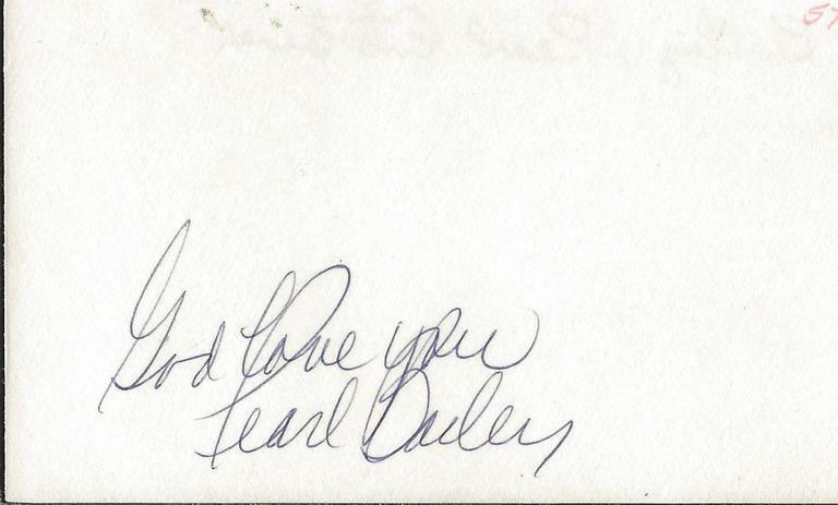 Pearl Bailey Signed 3x5 Index G