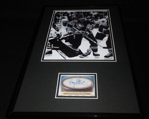 Bryan Trottier Signed Framed 11x17 Photo Display Penguins Islanders