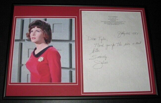 Julie Parrish Signed Framed Letter & Photo Display Star Trek