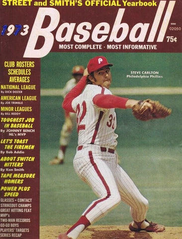 ORIGINAL Vintage 1973 Street + Smith Baseball Magazine Steve Carlton Phillies