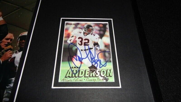 Jamal Anderson Signed Framed 11x17 Photo Display Falcons