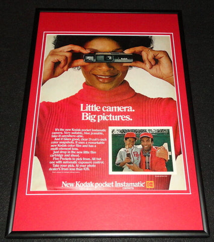 1972 Kodak Pocket Instamatic Camera Framed 12x18 ORIGINAL Advertisement