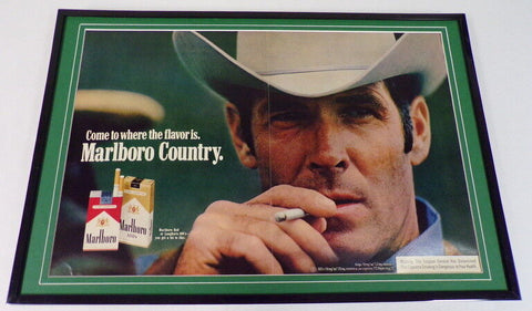 1973 Marlboro Man Cigarettes 12x18 Framed ORIGINAL Vintage Advertising Display