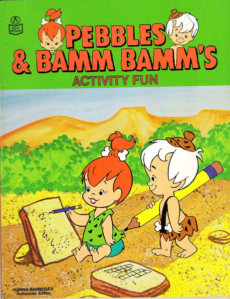 VINTAGE 1983 Flintstones Pebbles & Bamm Bamm Activity Fun Book 22% Completed