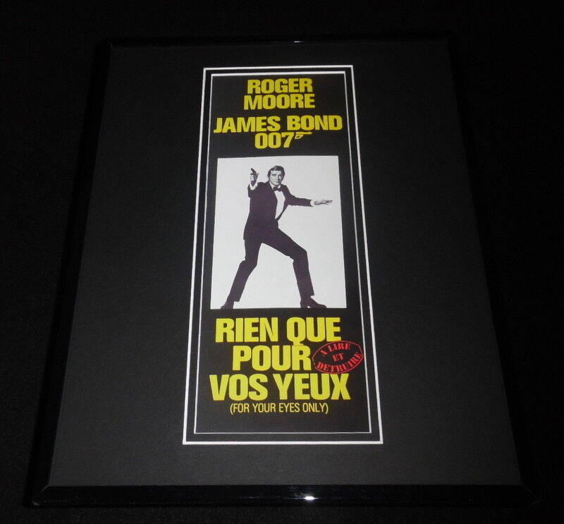 For Your Eyes Only French Framed 11x14 Repro Movie Poster Display James Bond