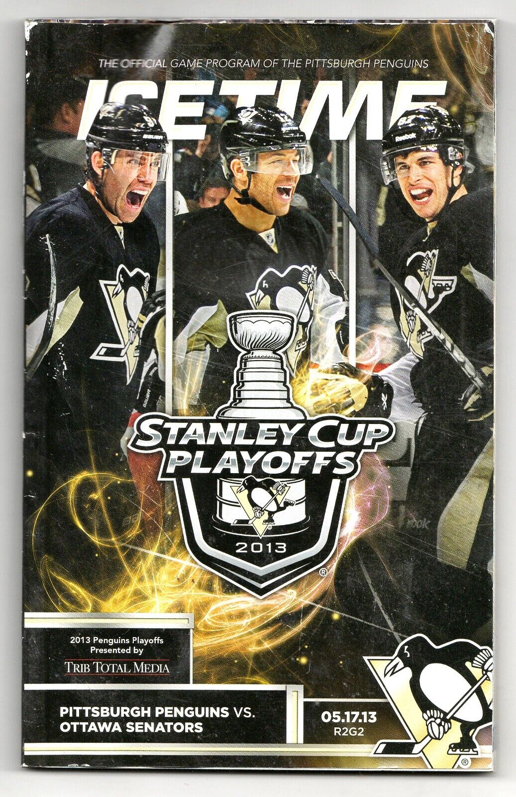 May 7 2013 Pittsburgh Penguins vs Ottawa Playoff Program Sidney Crosby 2 Goals