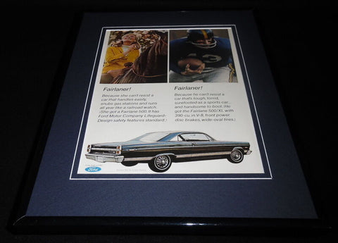 1966 Ford Fairlane 500 XL 11x14 Framed ORIGINAL Vintage Advertisement