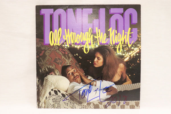 Tone Loc Signed 1991 All Through the Night Vinyl Record Album  