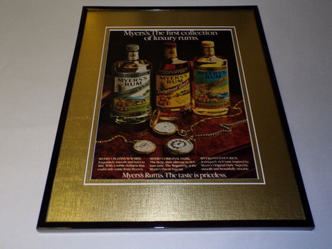 1982 Myers Rum Framed 11x14 ORIGINAL Vintage Advertisement