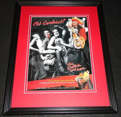 2001 Captain Morgan Rum Club Sandwich 11x14 Framed ORIGINAL Advertisement