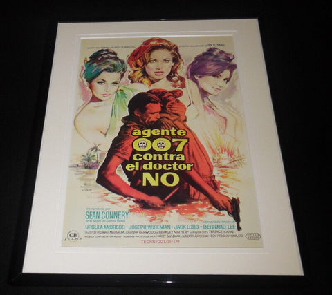 Dr. No Spanish Framed 11x14 Repro Poster Display Sean Connery Ursula Andress