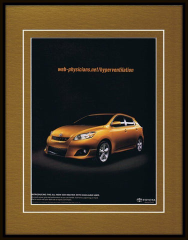 2009 Toyota Matrix Framed 11x14 ORIGINAL Vintage Advertisement  