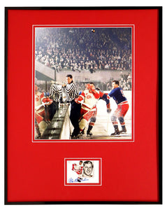 Alex Delvecchio Signed Framed 16x20 Photo Display Red Wings