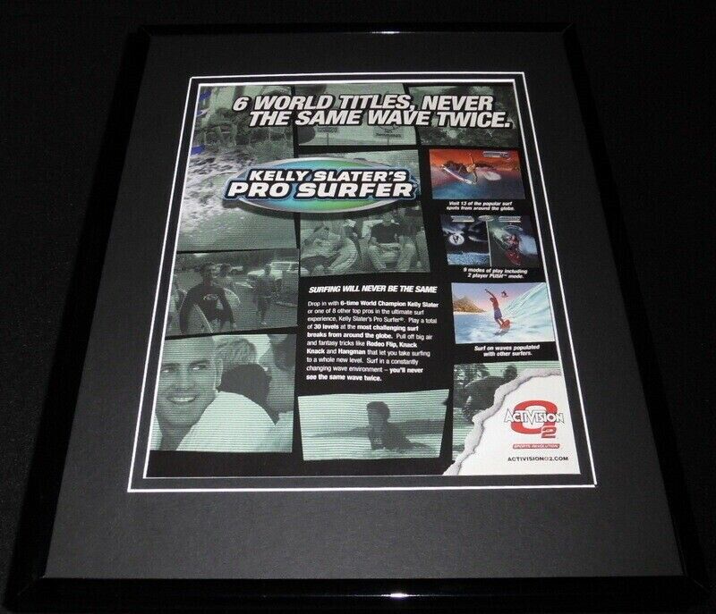 Kelly Slater's Pro Surfer 2002 PS2 XBox Framed 11x14 ORIGINAL Advertisement 