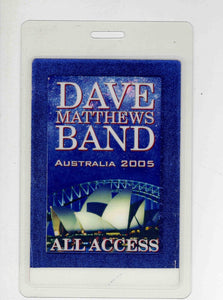 Dave Matthews Band 2005 Australia All Access Backstage Pass