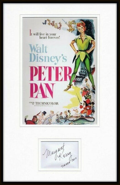 Margaret Kerry Signed Framed 11x17 Peter Pan Poster Display JSA Tinker Bell Insc