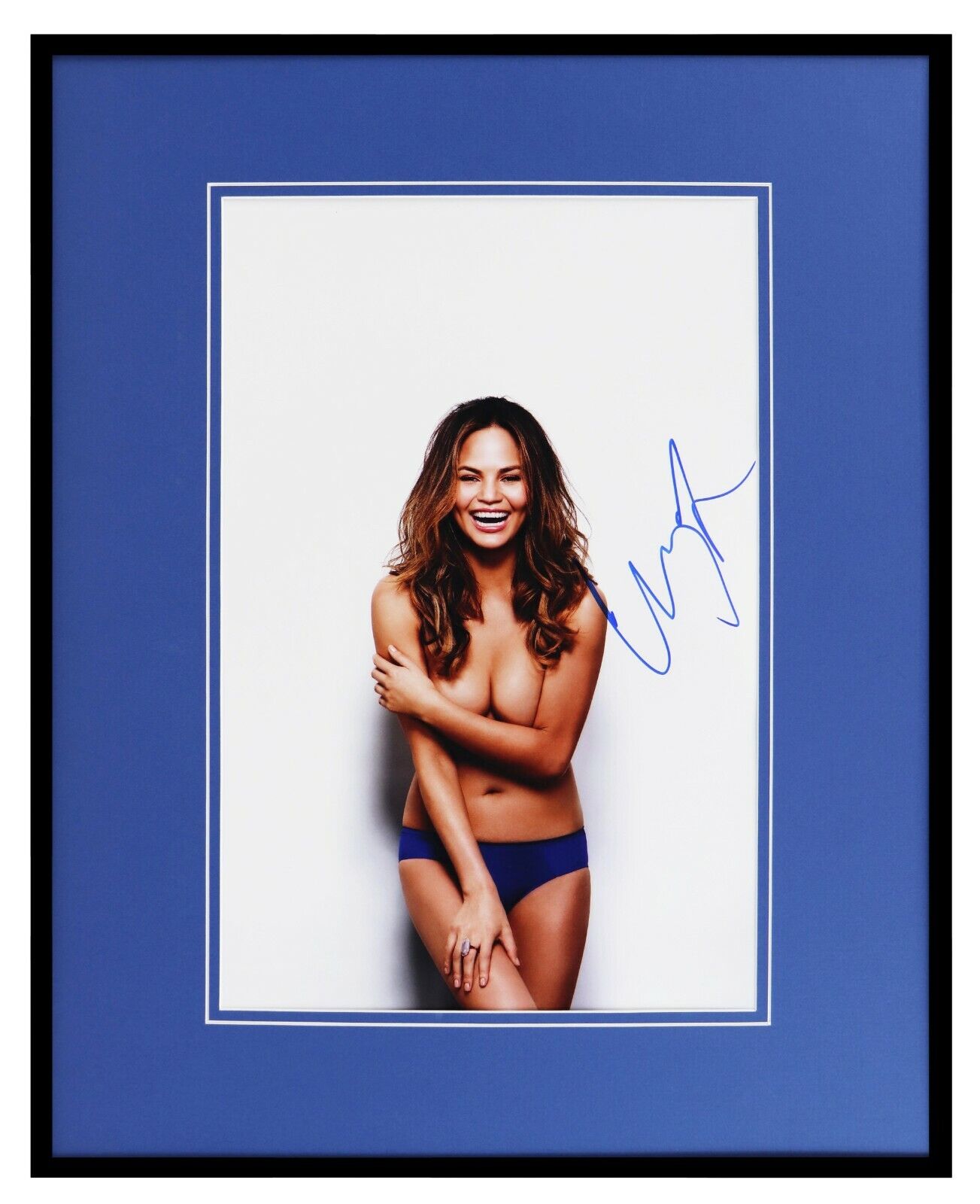 Chrissy Teigen Signed Framed 16x20 Photo Display AW 