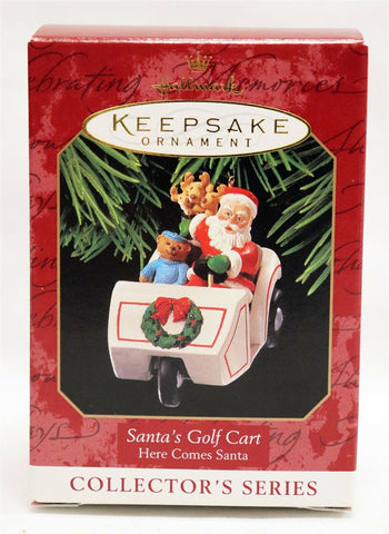 VINTAGE 1999 Hallmark Keepsake Christmas Ornament Santa's Golf Cart