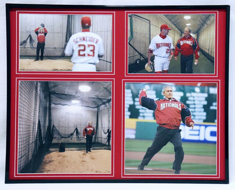 George Bush 2005 1st Pitch Washington Nationals Framed 16x20 Photo Display 