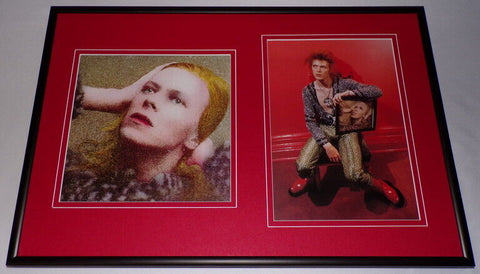 David Bowie Framed 12x18 Photo & Hunky Dory Cover Display