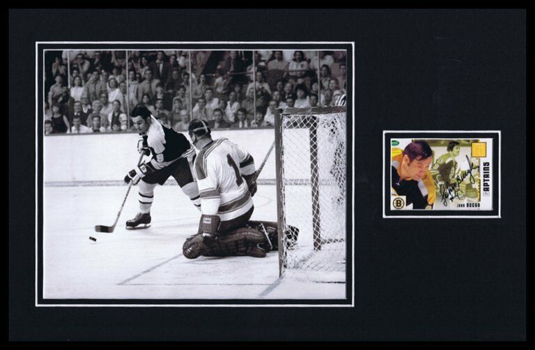 Johnny Bucyk Signed Framed 11x17 Photo Display Bruins