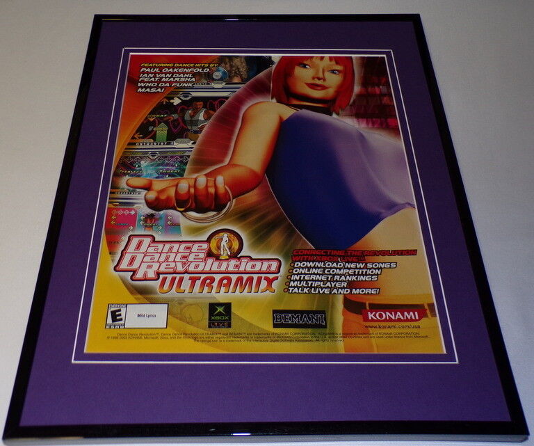 Dance Dance Revolution Ultramix 2004 Xbox Framed 11x14 ORIGINAL Advertisement