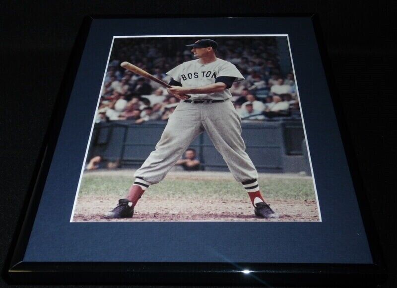 Ted Williams at bat Framed 11x14 Photo Display Red Sox 