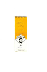 Sep 6 1988 NY Mets @ Pittsburgh Pirates Ticket Darryl Strawberry Bobby Bonilla