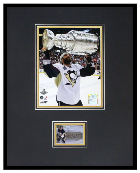 Max Talbot Signed Framed 16x20 Photo Display UDA Penguins Stanley Cup