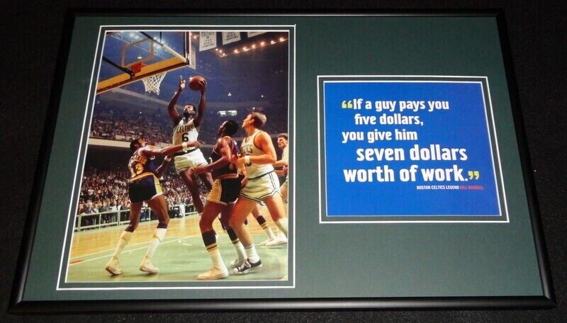 Bill Russell Celtics Framed 12x18 Photo & Quote Display 