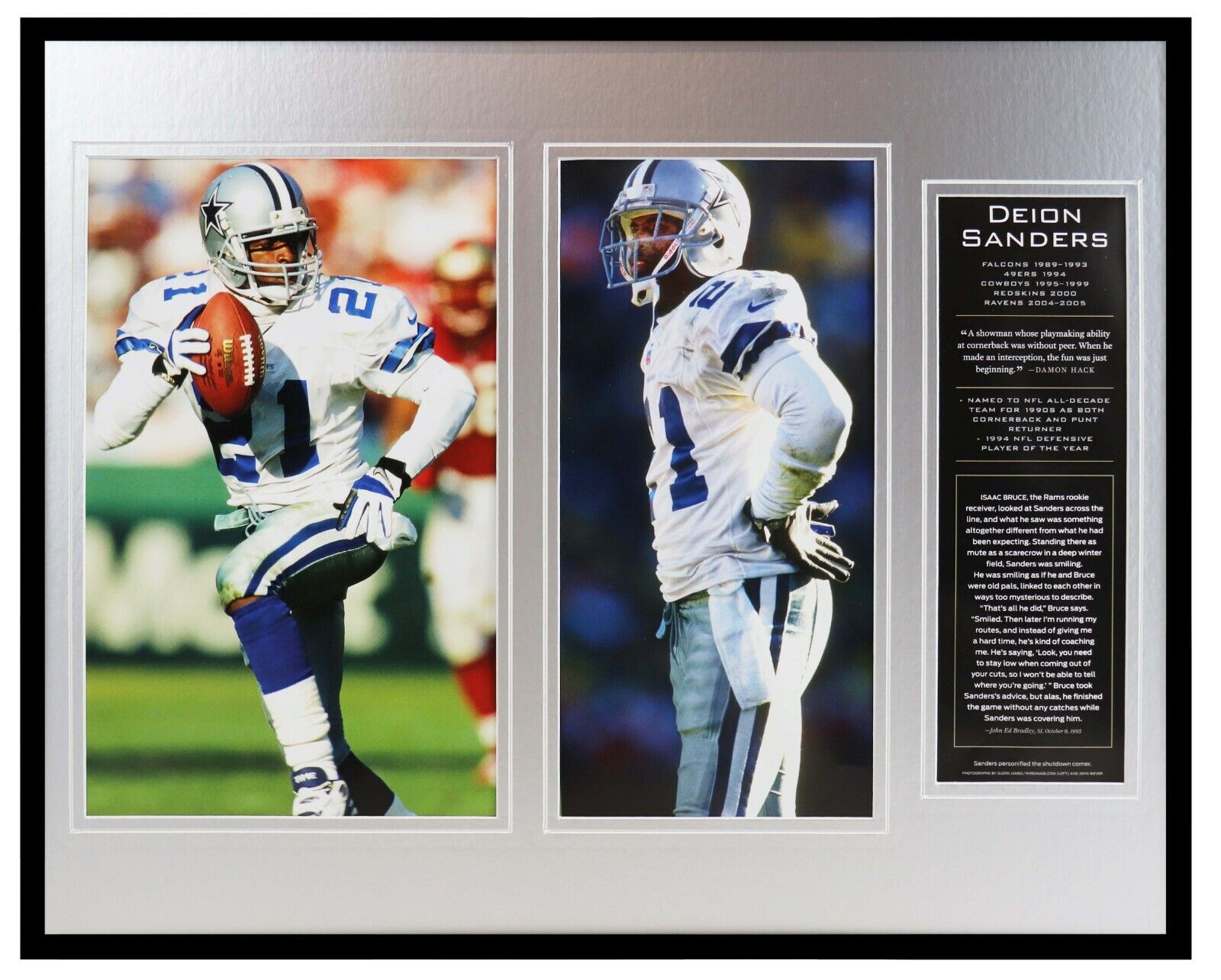 Deion Sanders Cowboys Framed 16x20 Photo Display 