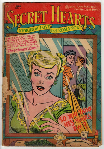 Secret Hearts #14 ORIGINAL Vintage 1953 DC Comics GGA