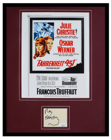 Ray Bradbury Signed Framed 11x14 Fahrenheit 451 Poster Display JSA