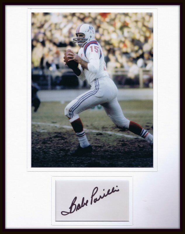 Babe Parilli Signed Framed 11x14 Photo Display Patriots Kentucky 