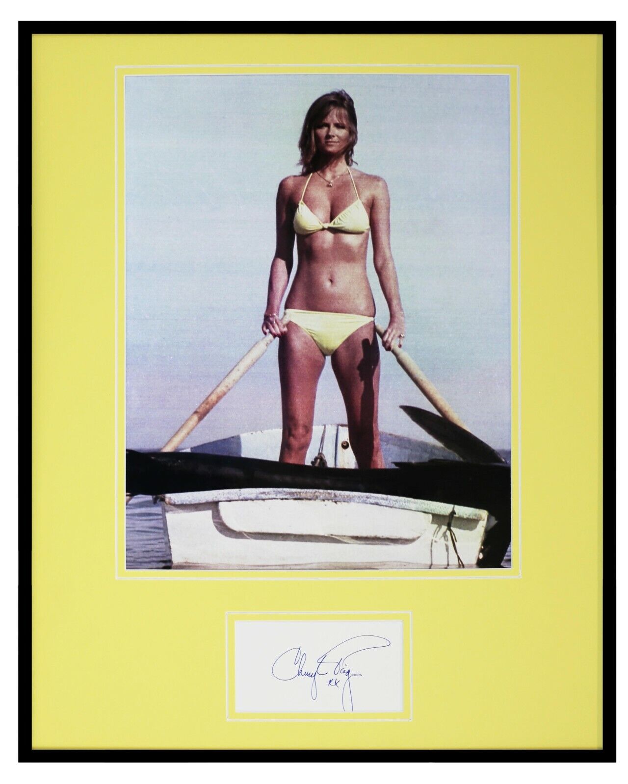 Cheryl Tiegs Signed Framed 16x20 Bikini Photo Poster Display 