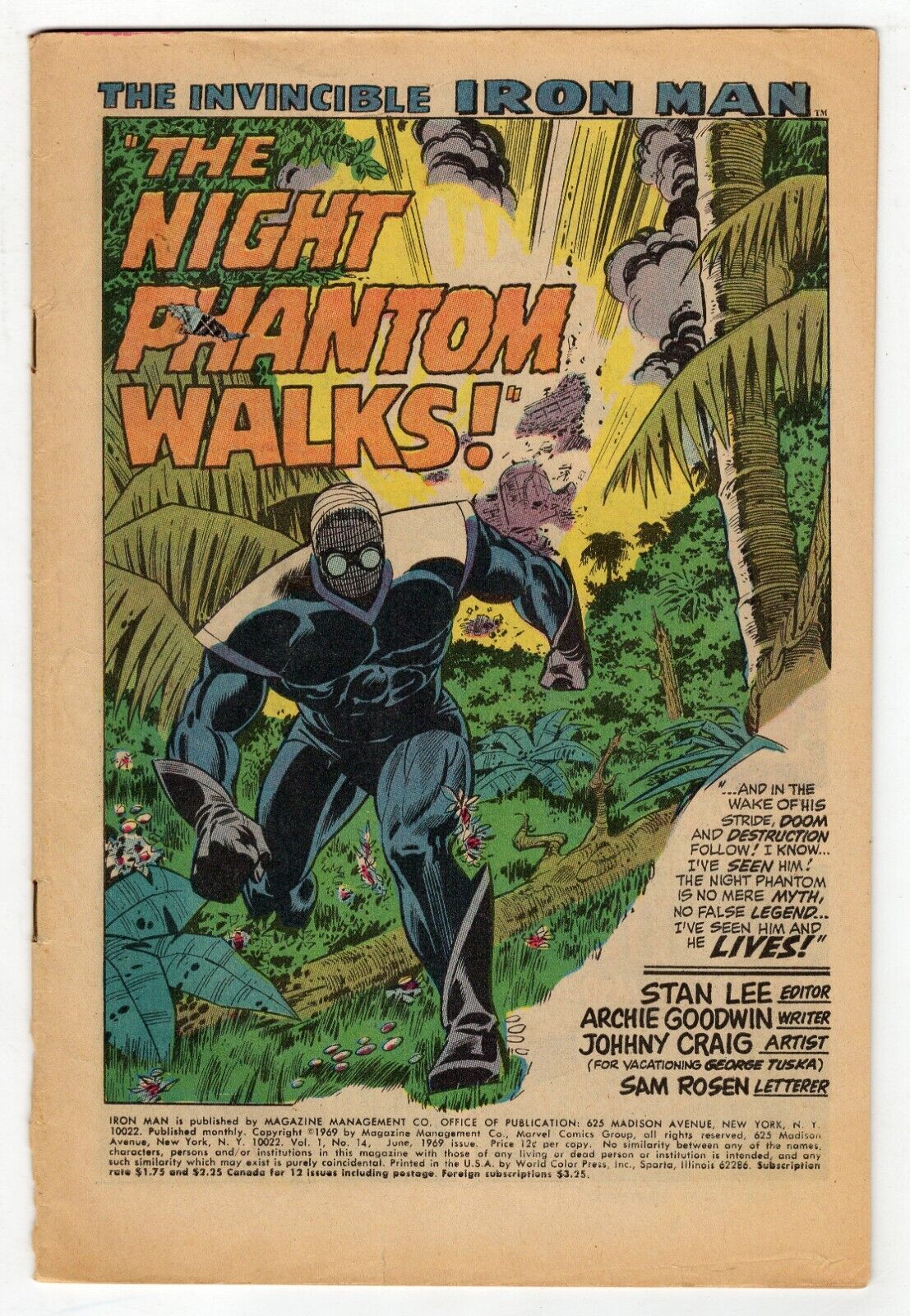 Iron Man #14 VINTAGE 1969 Marvel Comics 1st Night Phantom