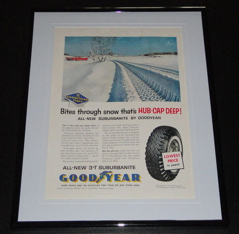 1958 Goodyear Tires Suburbanites 11x14 Framed ORIGINAL Vintage Advertisement