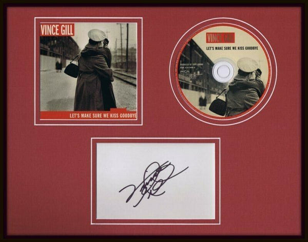 Vince Gill Signed Framed Let's Make Sure We Kiss Goodbye CD & Photo Display