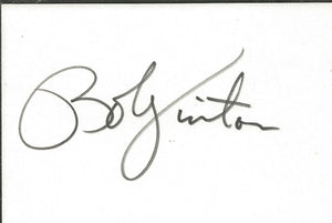 Bobby Vinton Signed 3x5 Index Card